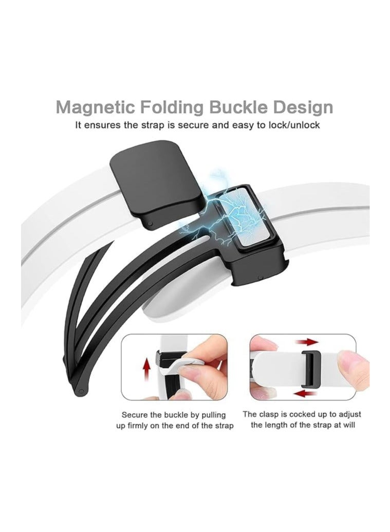 Magnetic Band for Watch 6 Classic 47mm 43mm/5 Pro 45mm/Watch 7 FE 6 5 4 44mm 40mm/4 Classic 46mm 42mm,Silicone Strap for Watch 5 Pro 45mm,No Gap Buckle - Image 2