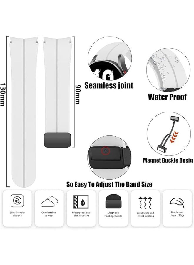 Magnetic Band for Watch 6 Classic 47mm 43mm/5 Pro 45mm/Watch 7 FE 6 5 4 44mm 40mm/4 Classic 46mm 42mm,Silicone Strap for Watch 5 Pro 45mm,No Gap Buckle - Image 5