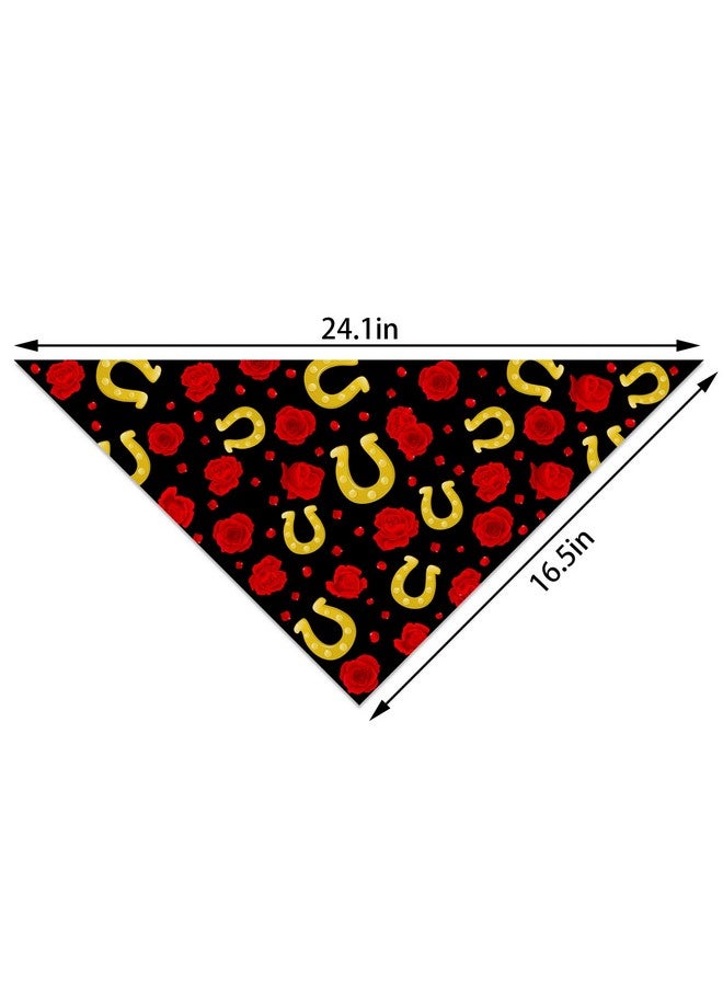 Pudodo Run for The Roses Dog Bandana Derby Triangle Dog Scarf Adjustable Accessories for Small Medium Dogs Cats Pets - Image 2