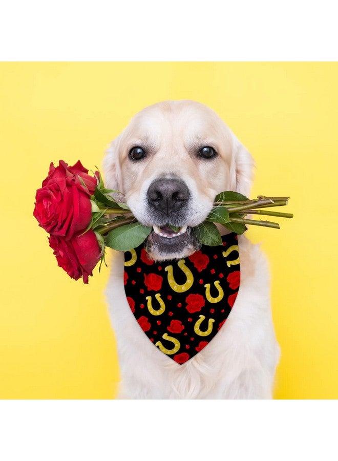 Pudodo Run for The Roses Dog Bandana Derby Triangle Dog Scarf Adjustable Accessories for Small Medium Dogs Cats Pets - Image 3