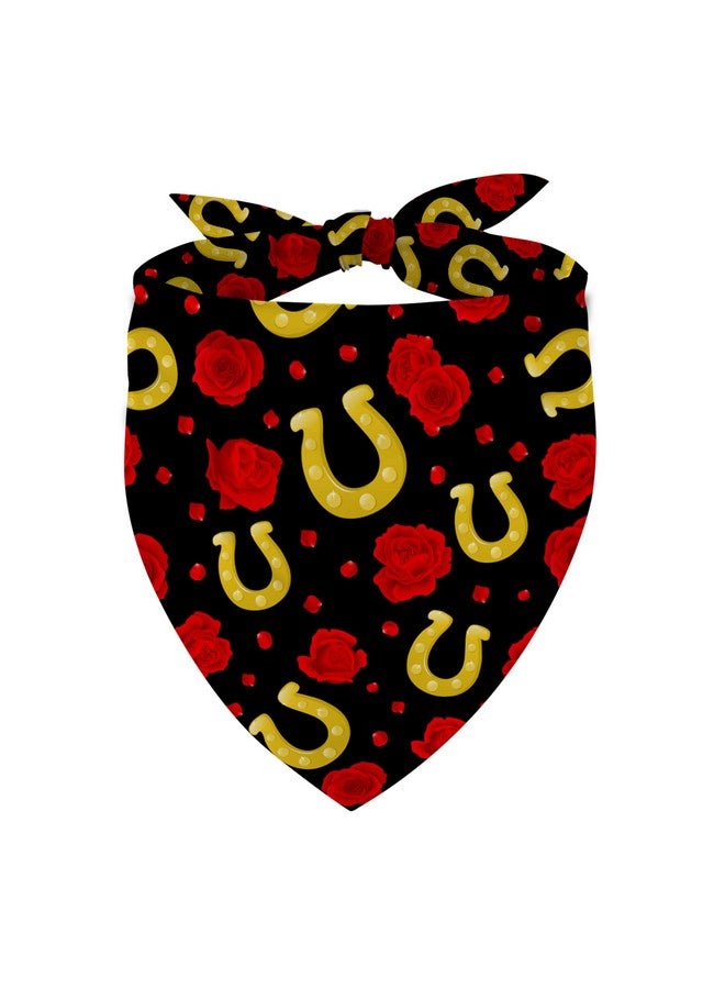 Pudodo Run for The Roses Dog Bandana Derby Triangle Dog Scarf Adjustable Accessories for Small Medium Dogs Cats Pets - Image 1