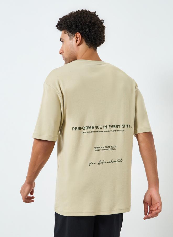 Styli Active Men Oversized Minimal Front Print T-Shirt - Image 4