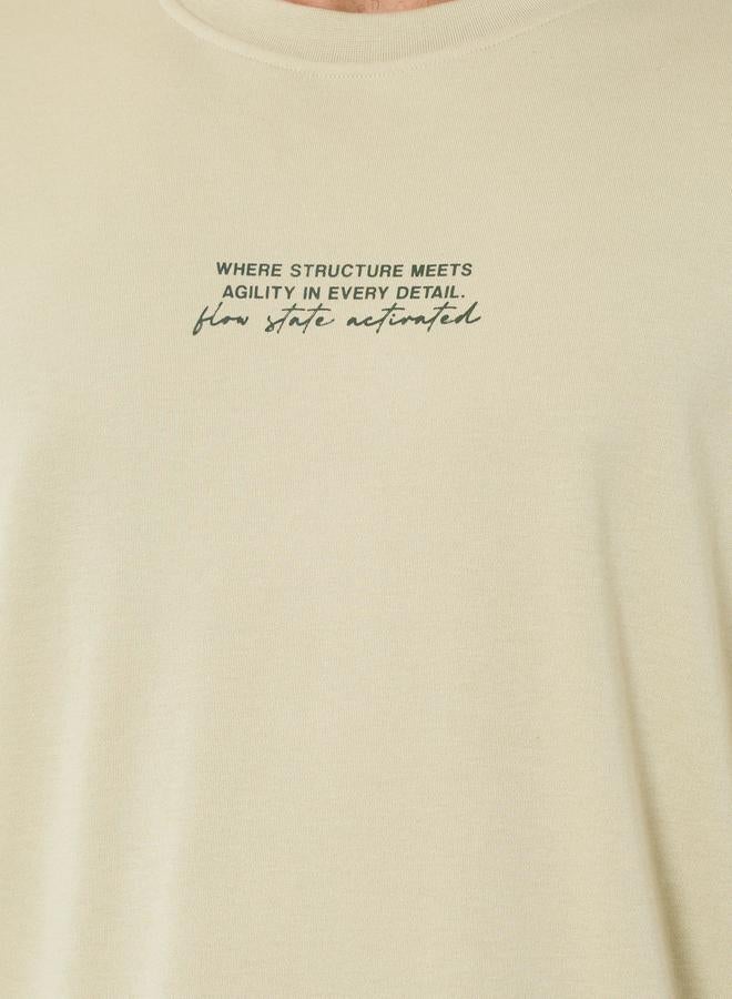 Styli Active Men Oversized Minimal Front Print T-Shirt - Image 3