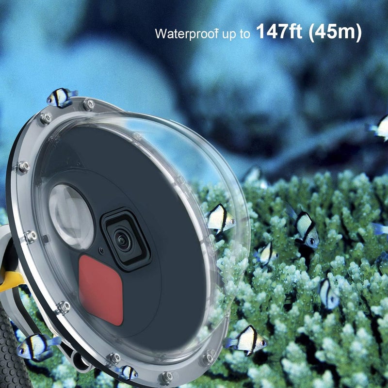 غيبولي منفذ قبة لكاميرات GoPro Hero 12 11 10 9 أسود - عدسة منفذ قبة مع علبة مقاومة للماء، مشغل، مقبض عائم، مرشح أحمر قابل للتبديل مدمج ومرشح ماكرو 10x - Image 3