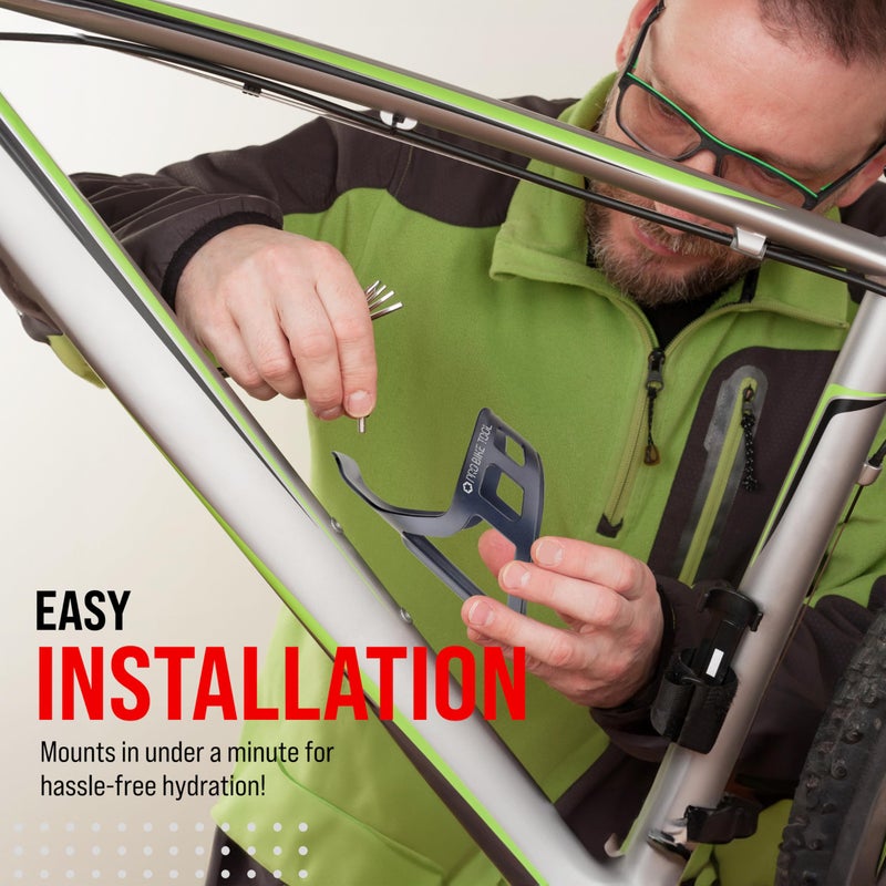 Pro Bike Tool حامل زجاجة الماء للدراجات من برو بايك تول - خفيف الوزن وقوي مع نظام تثبيت آمن، للدراجات الجبلية والطرقات (MTB) عالمي - Image 4