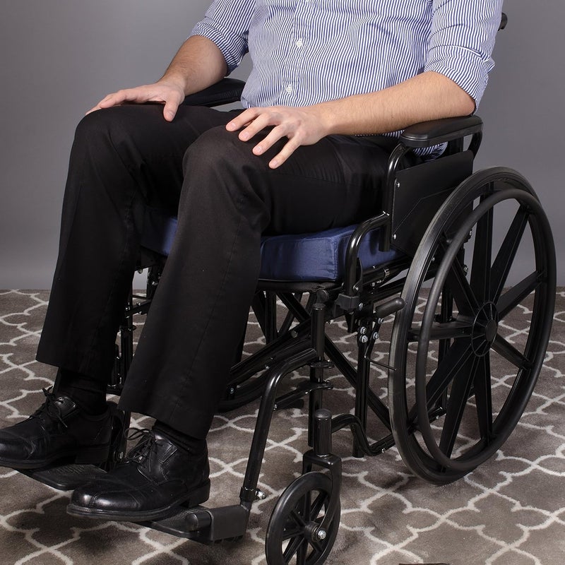 DMI Comfort Contoured Foam Coccyx Seat Cushion for Sciatica Back Pain with Supportive Hard Board Removable Insert for Chair or Wheelchair  Navy - Image 5