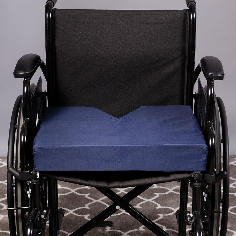 DMI Comfort Contoured Foam Coccyx Seat Cushion for Sciatica Back Pain with Supportive Hard Board Removable Insert for Chair or Wheelchair  Navy - Image 4