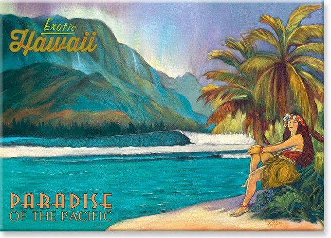 REFRIGERATOR MAGNET EXOTIC HAWAII PARADISE BY RICK SHARP
