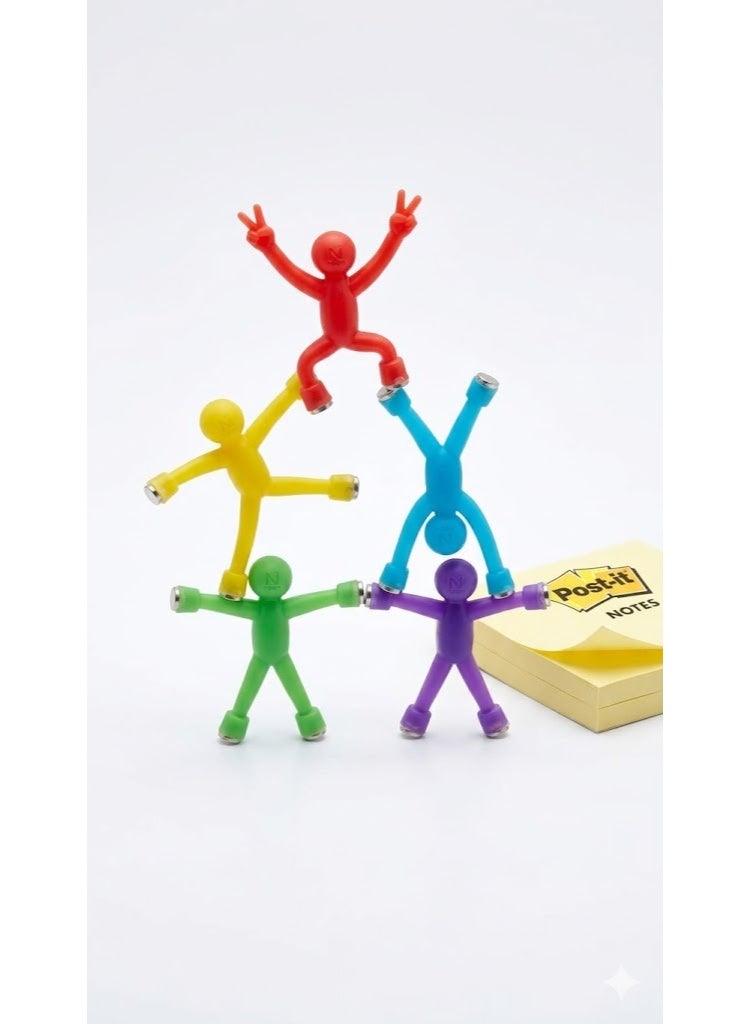 RRigo Refrigerator Magnets, 8 Pcs Novelty Mini Man Flexible Fridge Magnets, Cute Rubber Magnet Men Refrigerator Magnets + 100 Sheets/Pad Post-it Notes - Image 4