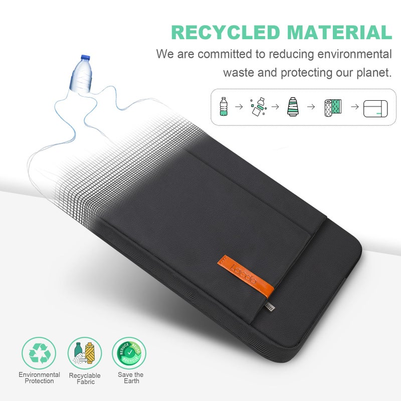 Lacdo 14 Inch Laptop Sleeve Case Computer Bag for HP Lenovo Dell ASUS Acer Chromebook 14 / HP Stream 14 / Dell Inspiron 14 / Lenovo IdeaPad 14 / Acer Spin 3 / ASUS ZenBook 14, Water-Resistant, Black - Image 2