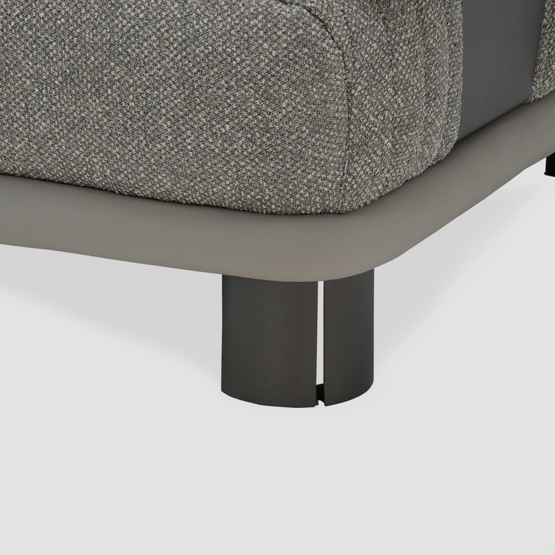 AL HUZAIFA FURNITURE Armonia Single Seater Sofa, Upholstered In Faux Leather & Fabric - Image 4