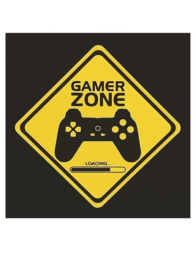 RYN Gamer Zone Themed Wall Art Black/Yelliow 30x30cm - Image 2