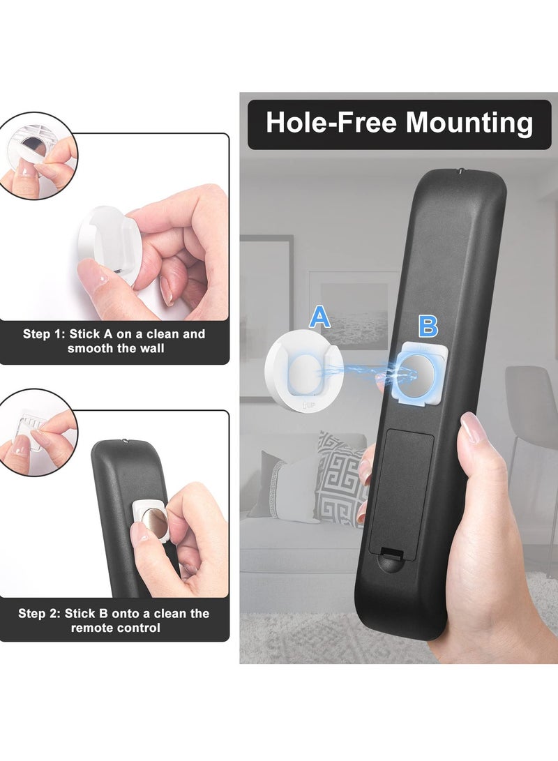 Excefore 4 Pack Magnetic Remote Control Holder, Wall Mount Remote Holder, Self Adhesive TV Air Conditioner Remote Control Holder, Suitable for Living Room Bedroom Wall (White) - Image 5