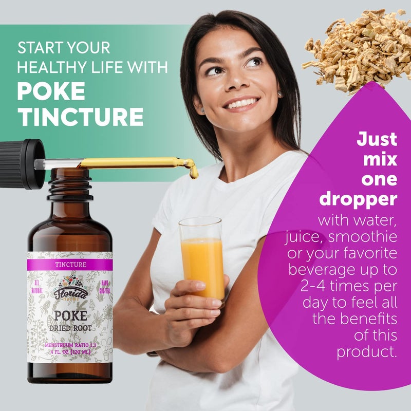FLORIDA HERBS Organic Poke Root Tincture | Poke Extract Liquid for Immune & Lymphatic Support | Alcohol-Free, Vegan, Non-GMO Supplement | Made in USA | 4 Fl Oz - Image 3