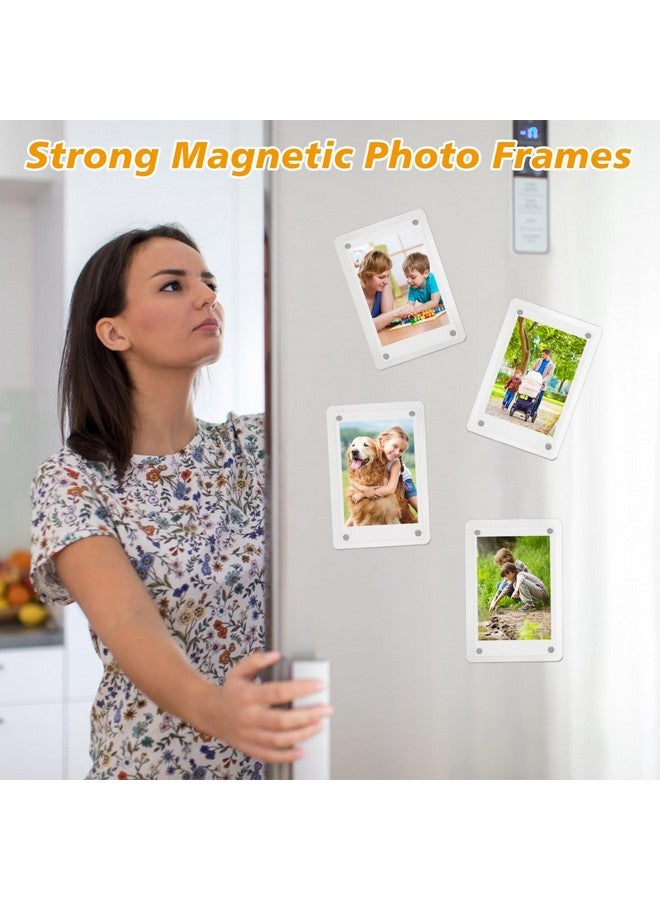 COYMOS COYMOS 12 Packs Acrylic Fridge Magnetic Picture Frame Magnetic Polaroid Frames for Photos Instax Mini Frame Clear 2.36 x 3.54 Inch  - Image 1