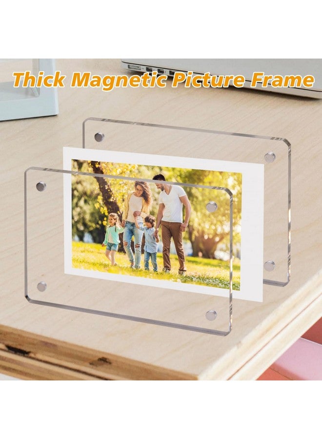 COYMOS COYMOS 12 Packs Acrylic Fridge Magnetic Picture Frame Magnetic Polaroid Frames for Photos Instax Mini Frame Clear 2.36 x 3.54 Inch  - Image 2