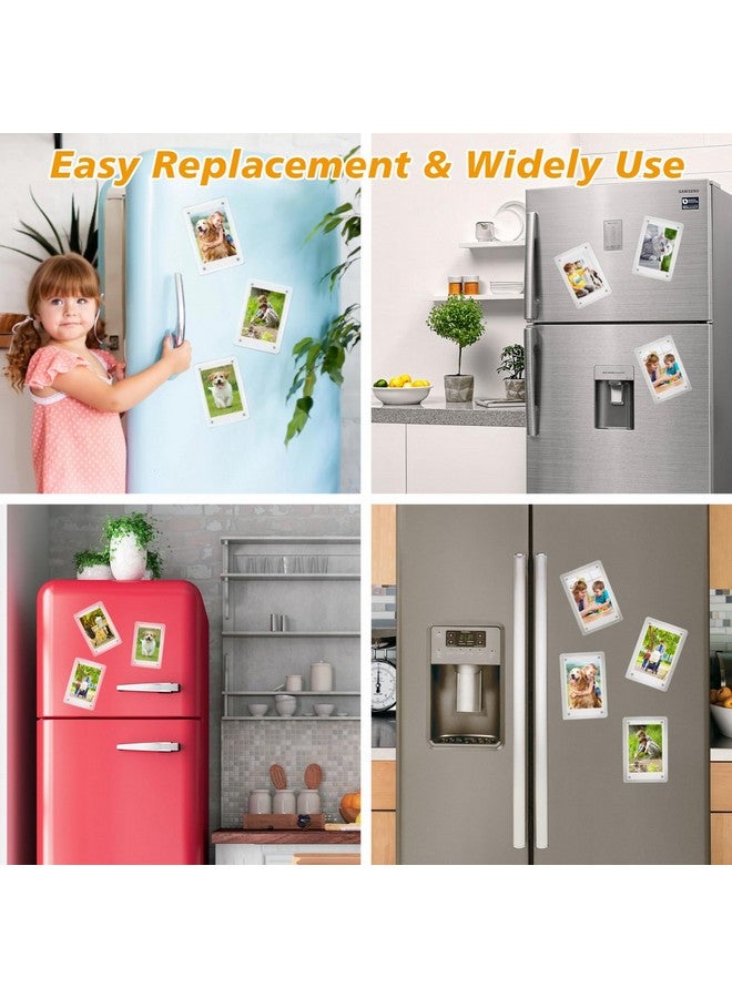 COYMOS COYMOS 12 Packs Acrylic Fridge Magnetic Picture Frame Magnetic Polaroid Frames for Photos Instax Mini Frame Clear 2.36 x 3.54 Inch  - Image 4
