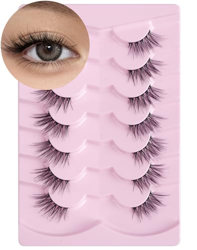 Onlyall Half Eyelashes Corner Lashes Natural Lashes Half Lashes Wispy End Lashes Corner Eyelashes 3/4 Lashes 7 Pairs C18 - Image 1