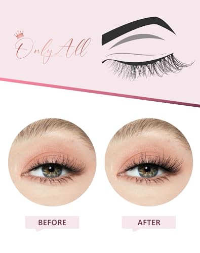 Onlyall Half Eyelashes Corner Lashes Natural Lashes Half Lashes Wispy End Lashes Corner Eyelashes 3/4 Lashes 7 Pairs C18 - Image 2