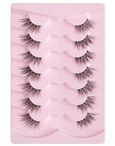 Onlyall Half Eyelashes Corner Lashes Natural Lashes Half Lashes Wispy End Lashes Corner Eyelashes 3/4 Lashes 7 Pairs C18 - Image 4