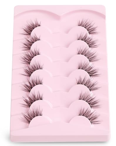 Onlyall Half Eyelashes Corner Lashes Natural Lashes Half Lashes Wispy End Lashes Corner Eyelashes 3/4 Lashes 7 Pairs C18 - Image 5