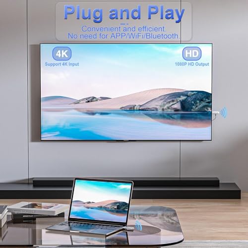 TTQ Wireless HDMI Transmitter and Receiver, Wireless HDMI Extender 4K Supported, Plug and Play, 2.4G/5G, 100FT Range, Support Laptop PC TV Box Projector Camera DV, No Need Bluetooth WiFi - Image 3