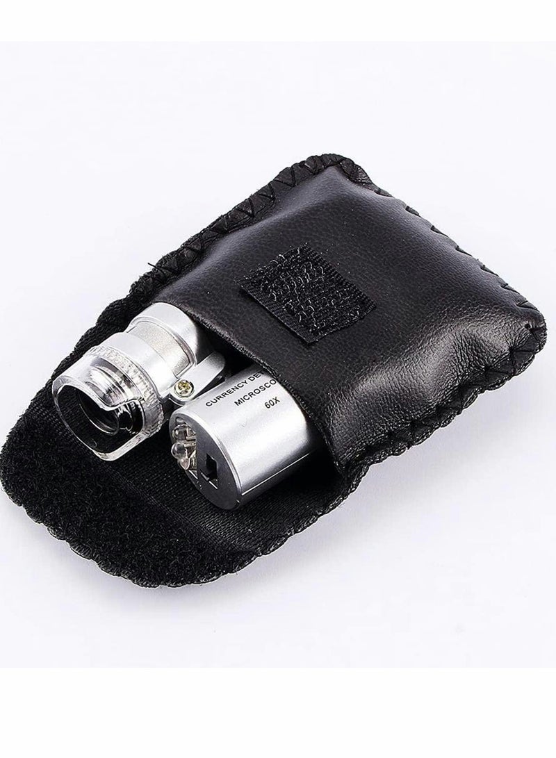 Portable Mini Microscope with LED UV Lights 60X Magnification for Easy Viewing