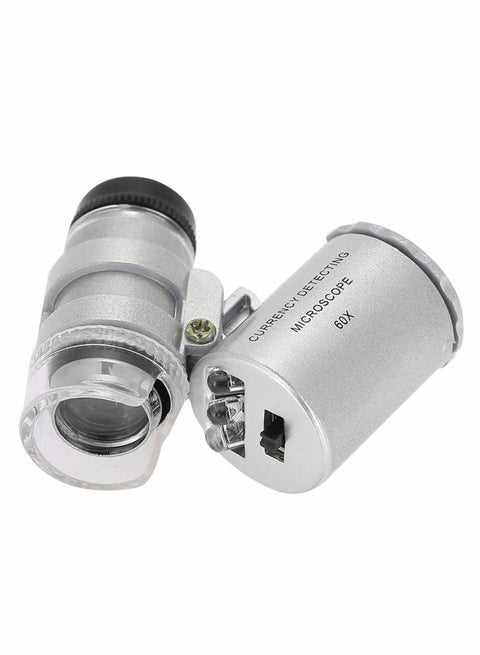 Portable Mini Microscope with LED UV Lights 60X Magnification for Easy Viewing