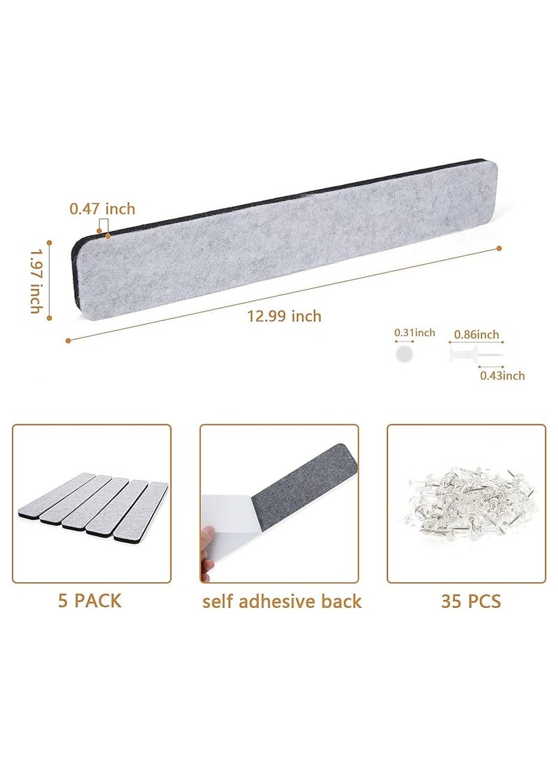 5 Pack Bulletin Board Strips, Felt Pin Board Bar with 50 Push Pins Self-Adhesive Felt Bulletin Board for Office School Home Wall Decoration, for Organize Memo, Photos, Display - pzsku/Z4E4DE5C5BAD1BCD9F320Z/45/_/1717656098/267a6da9-a6eb-4f1a-adf0-f783de953aa8