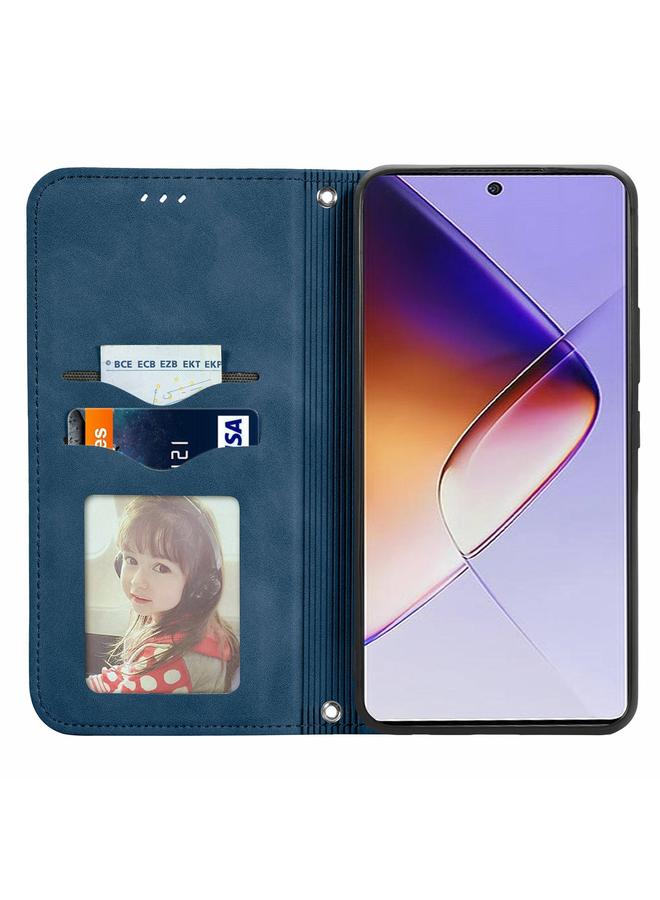 زبون جراب هاتف Infinix Note 40 بتصميم كلاسيكي من الجلد مع غطاء مغناطيسي قابل للطي - Image 3