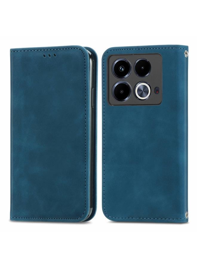 زبون جراب هاتف Infinix Note 40 بتصميم كلاسيكي من الجلد مع غطاء مغناطيسي قابل للطي - Image 1