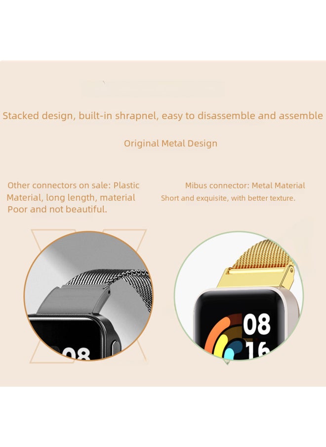 Digital Computer/smart Watch Strap Replacement For Watch Series 6/se/5/4/3/2/1-Color:Clip-Rose Gold-Specifications:Redmi Watch 4&5/For Xiaomi Bracelet 8pro&9pro