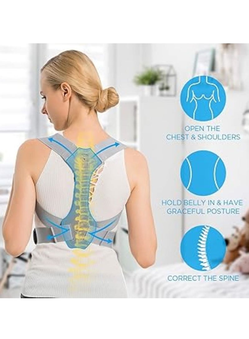 Adjustable Posture Corrector Upper Back Brace to Support and Align Spine and Relieve Shoulder, Neck and Back Pain - Image 4