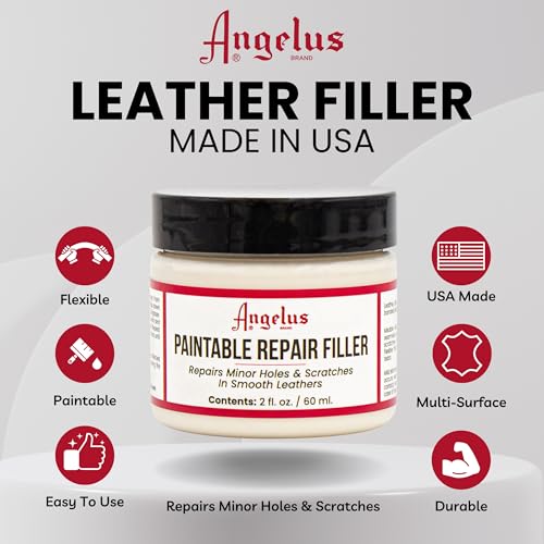 Angelus Leather Filler for Filling or Repairing Holes, Tears, Cracks, Scratches, for Leather Car Seats, Furniture, Shoes - Flexible | Made in USA - 2 fl oz - Image 2