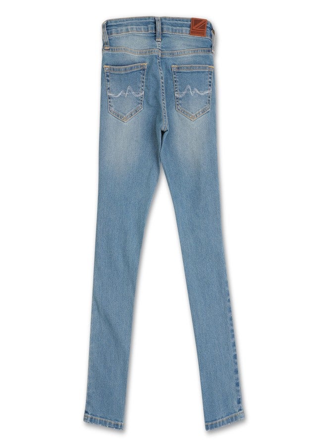 Pepe Jeans Girl's Skinny Jeans (PG201655Q05_Light Wash_10 Years-11 Years) - Image 2