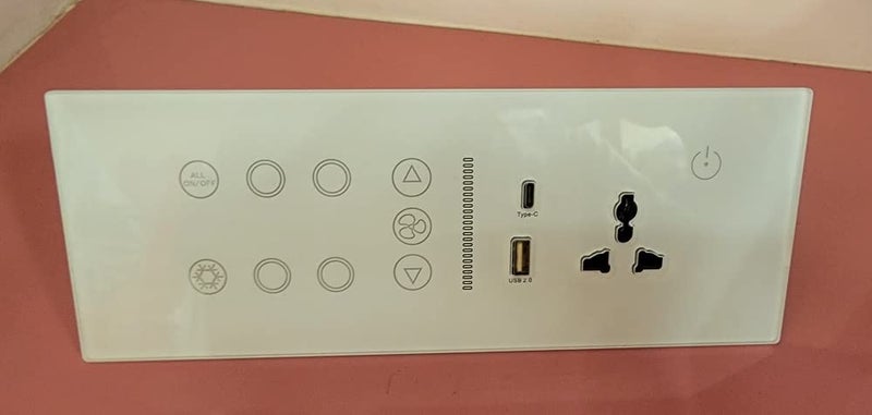 Protium Multi function Smart Switch, Compatible with Alexa, Google Home, Smart Things & Smart life App (4 Gang+20A AC+ Fan Regulator+ 13A Socket + USB A & Type C) White Color - Image 3