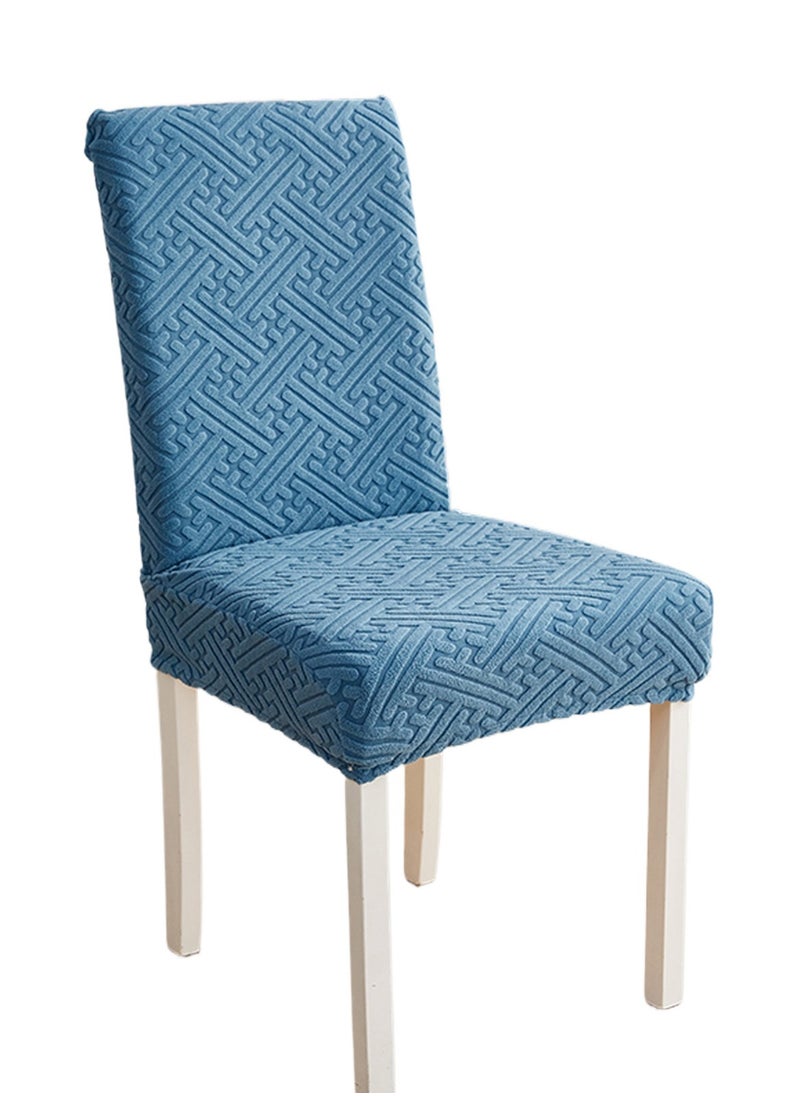 GOOTOY 4 Piece Set of Solid Color Three Dimensional Jacquard Chair Cover Washable Elastic Chair Cover  - Image 1
