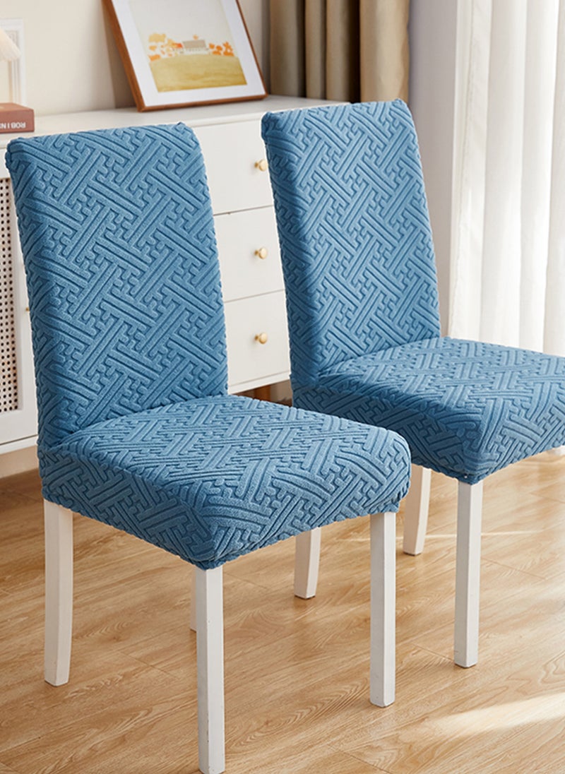 GOOTOY 4 Piece Set of Solid Color Three Dimensional Jacquard Chair Cover Washable Elastic Chair Cover  - Image 4
