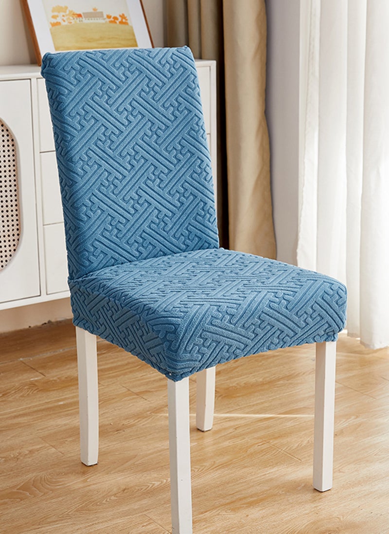 GOOTOY 4 Piece Set of Solid Color Three Dimensional Jacquard Chair Cover Washable Elastic Chair Cover  - Image 5