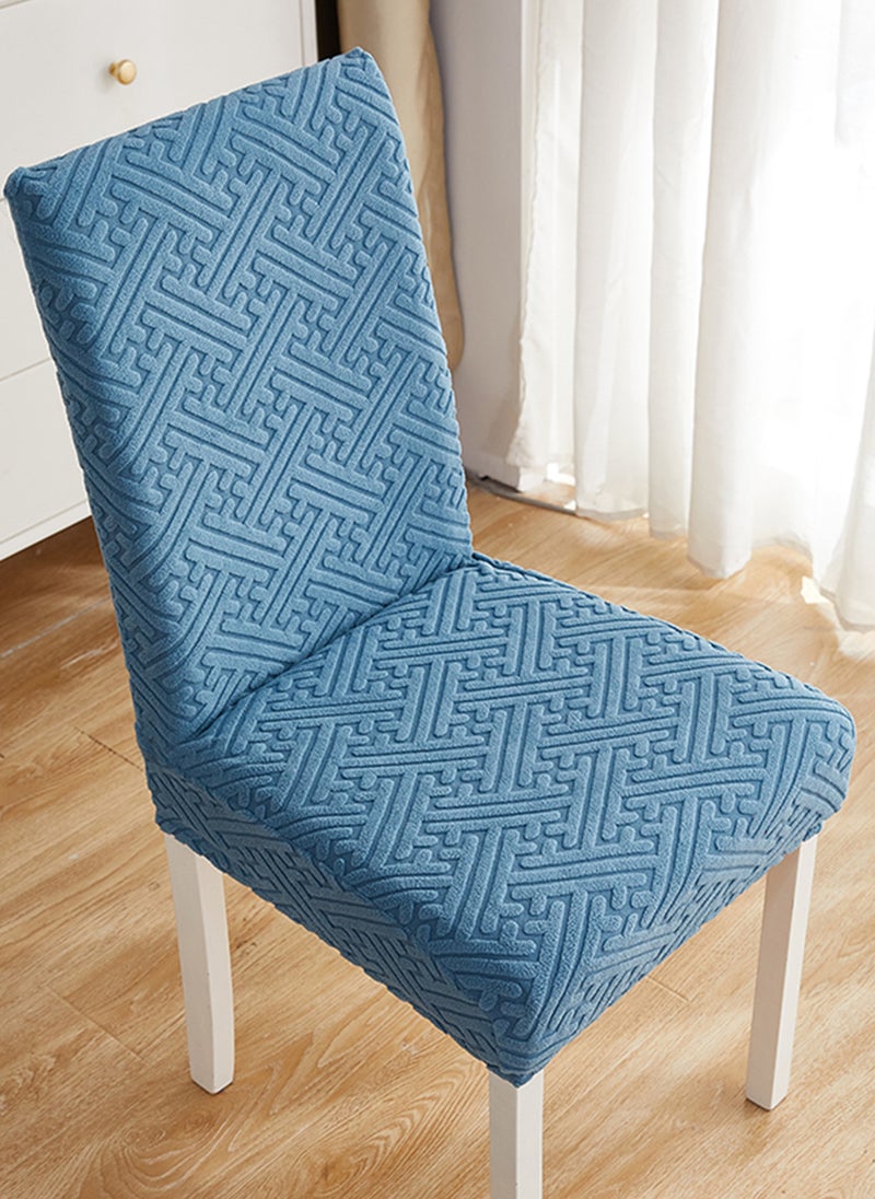 GOOTOY 4 Piece Set of Solid Color Three Dimensional Jacquard Chair Cover Washable Elastic Chair Cover  - Image 3