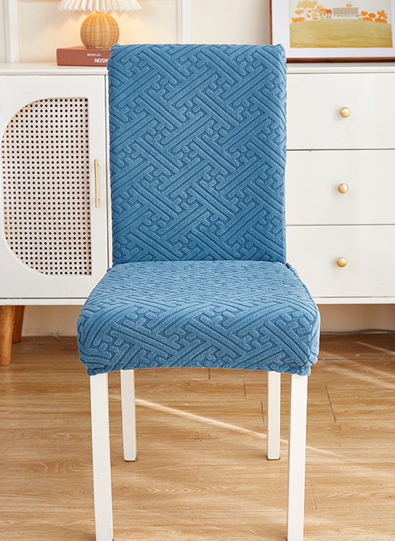 GOOTOY 4 Piece Set of Solid Color Three Dimensional Jacquard Chair Cover Washable Elastic Chair Cover  - Image 2