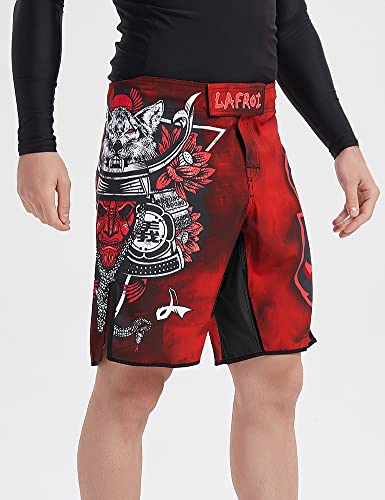 LAFROI Mens MMA Cross Training Boxing Shorts Trunks Fight Wear with Drawstring and Pocket-QJK01 Warrior Size LG - Image 4