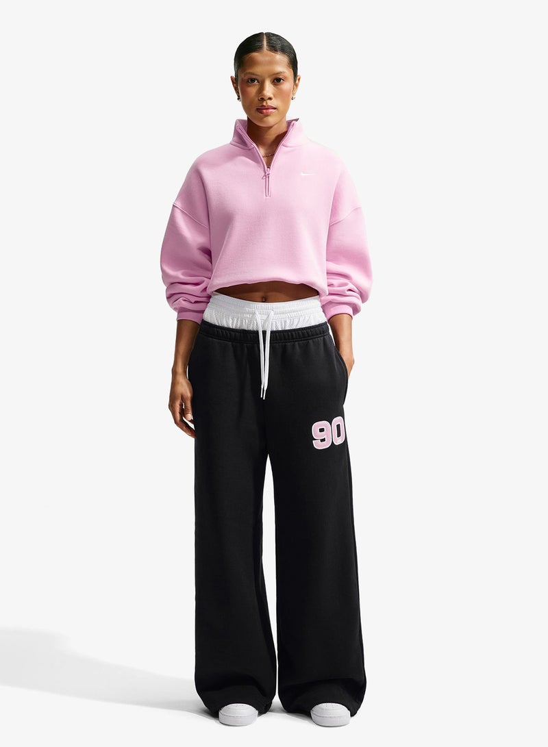 Nike Studio Fleece Mid-Rise Woven-Look Sweatpants - Image 1