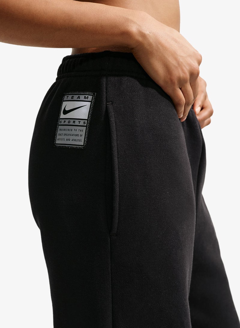 Nike Studio Fleece Mid-Rise Woven-Look Sweatpants - Image 4
