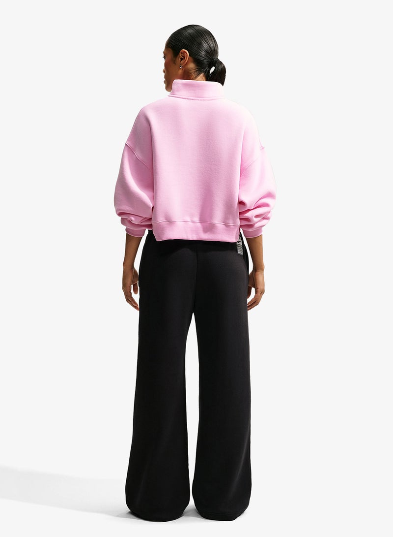 Nike Studio Fleece Mid-Rise Woven-Look Sweatpants - Image 2