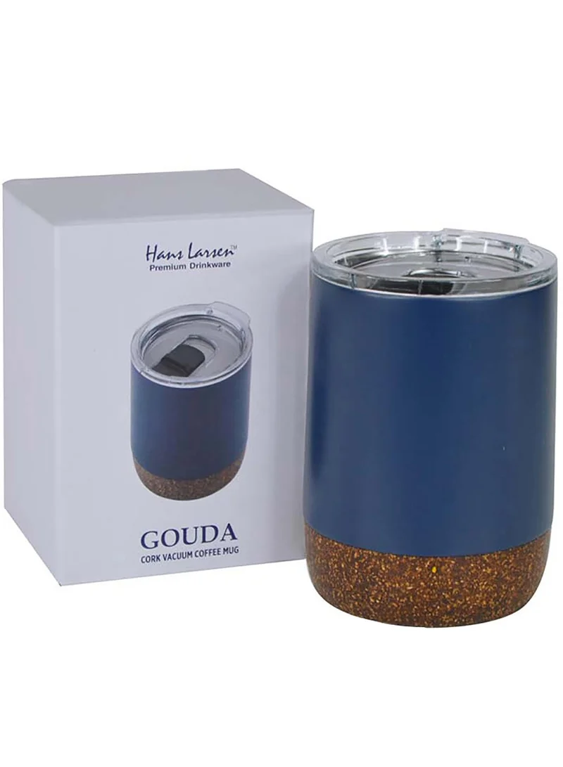 Hans Larsen GOUDA - Hans Larsen Vacuum Mug With Cork Base - Blue
