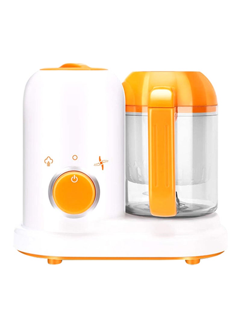 BPA Lead Phthalate-Free Shatterproof Baby Food Steamer Blender, Orange/White - Image 1
