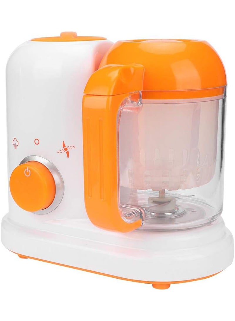 BPA Lead Phthalate-Free Shatterproof Baby Food Steamer Blender, Orange/White - Image 2