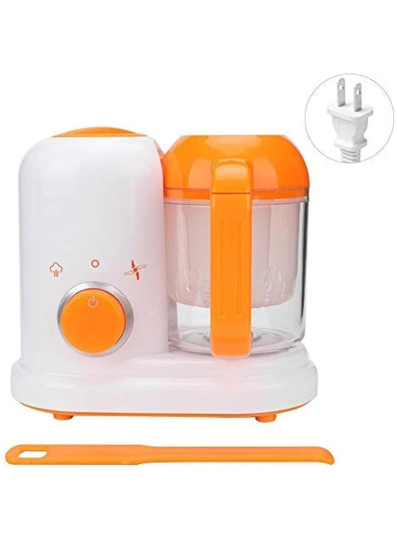 BPA Lead Phthalate-Free Shatterproof Baby Food Steamer Blender, Orange/White - Image 2