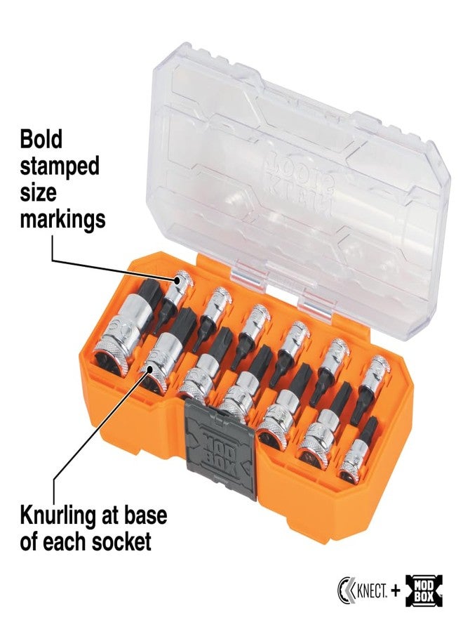 كلاين تولز طقم رؤوس مفكات توركس 65213TX من كلاين تولز، بمقاسات من T8 إلى T60، 1/4 و3/8 و1/2 بوصة، مصنوع من فولاذ Cr-V عالي الجودة، علبة MODBox، 13 قطعة - Image 2